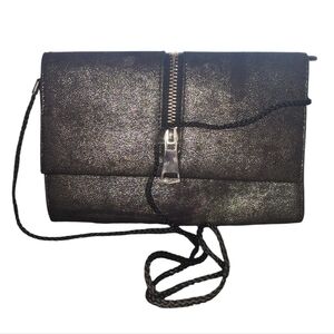 Gianni Bini Black Sparkly Clutch Crossbody Bag